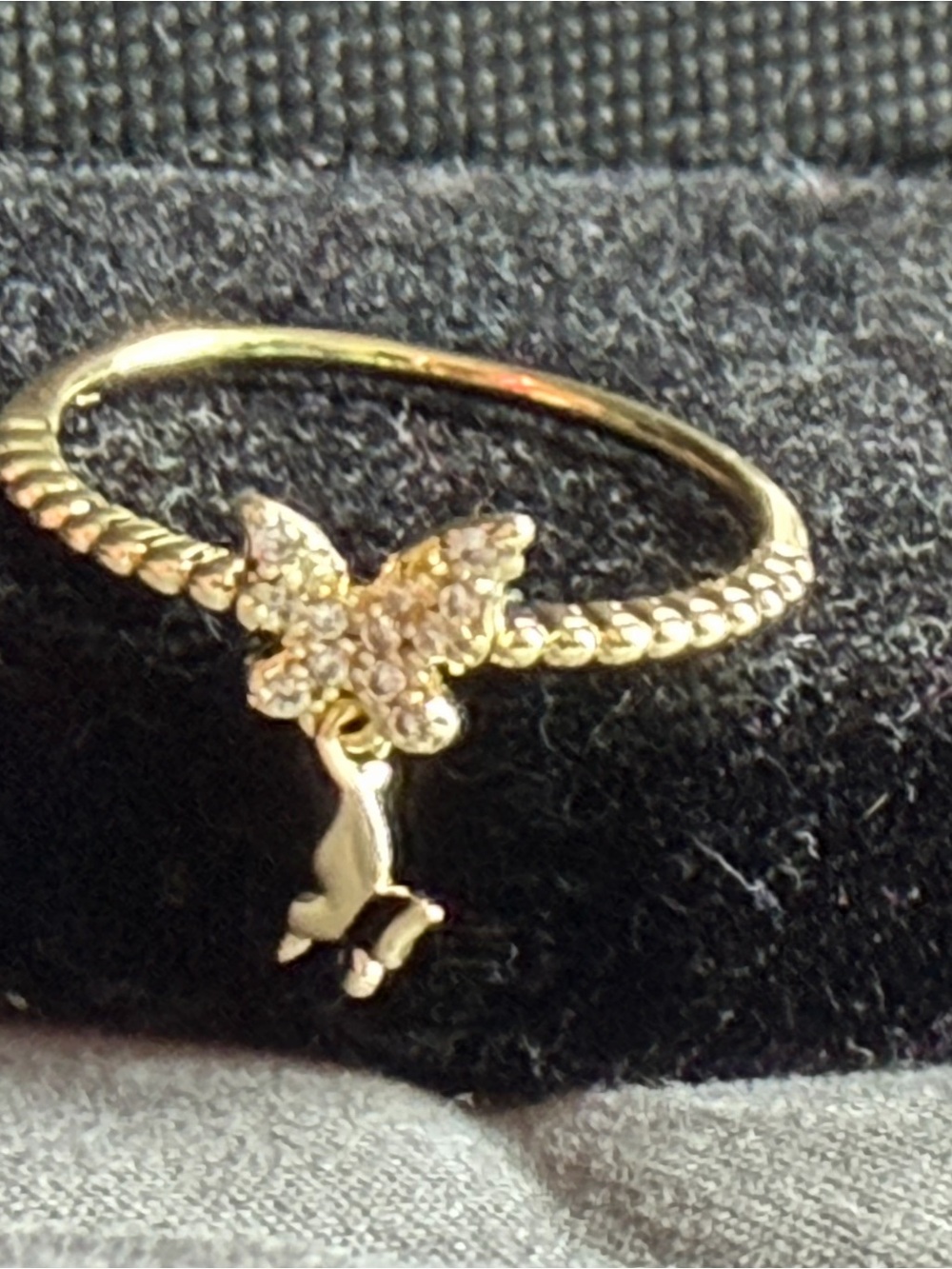 Gold Filled Butterfly Charm Ring for Women
